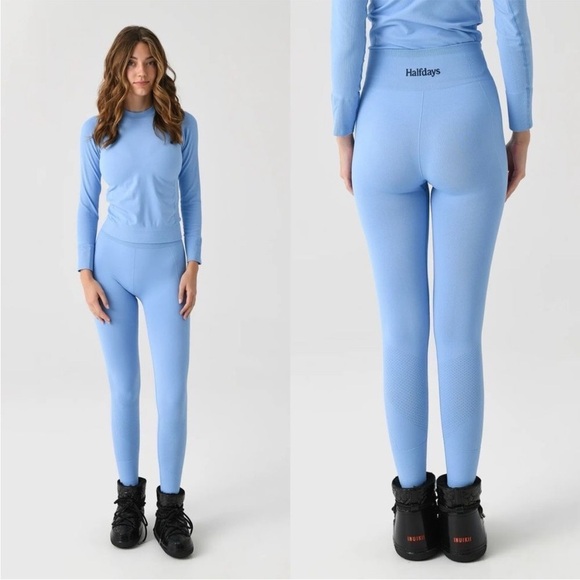 NWT Halfdays Sophia Base Layer Leggings Forget Me Not Baby Blue XS - Picture 1 of 15